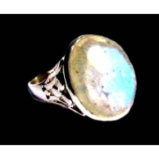 Bague indienne argent et Pierre de Lune - Bijoux indiens