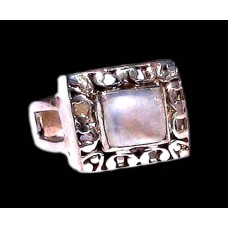 Bague indienne argent et Pierre de Lune - Bijoux indiens Bague indienne argent et Pierre de Lune - Bijoux indiens