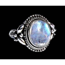 Bague indienne argent et Pierre de Lune - Bijoux indiens  Bague indienne argent et Pierre de Lune - Bijoux indiens