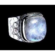 Bague indienne argent et Pierre de Lune - Bijoux indiens  Bague indienne argent et Pierre de Lune - Bijoux indiens