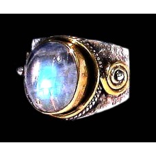 Bague indienne argent et Pierre de Lune - Bijoux indiens Bague indienne argent et Pierre de Lune - Bijoux indiens
