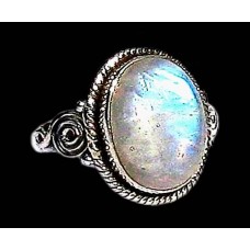Bague indienne argent et Pierre de Lune - Bijoux indiens Bague indienne argent et Pierre de Lune - Bijoux indiens