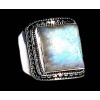 Bague indienne argent et Pierre de Lune - Bijoux indiens