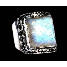 Bague indienne argent et Pierre de Lune - Bijoux indiens Bague indienne argent et Pierre de Lune - Bijoux indiens