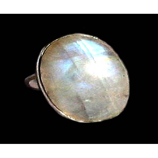 Bague indienne argent et Pierre de Lune - Bijoux indiens,Bagues hommes avec Pierre