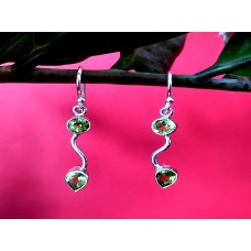 Bijoux Inde argent péridot - Boucles Oreilles  Bijoux Inde argent péridot - Boucles Oreilles