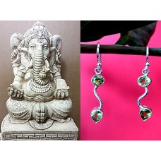 Bijoux Inde argent péridot - Boucles Oreilles  Bijoux Inde argent péridot - Boucles Oreilles