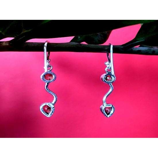 Boucles d Oreilles indiennes argent et Péridot - Bijoux Inde