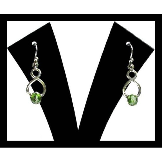 Indian silver jewellery - Indian Peridot Earrings,Indian Earrings