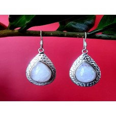 Boucles d'Oreilles indiennes Pierre de Lune - Bijoux Inde Boucles d'Oreilles indiennes Pierre de Lune - Bijoux Inde