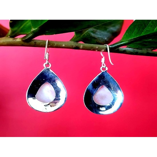 Boucles d Oreilles indiennes Pierre de Lune - Bijoux Inde,Boucles d Oreilles indiennes