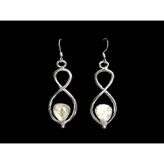 Boucles d Oreilles indiennes Pierre de Lune - Bijoux Inde,Boucles d Oreilles indiennes