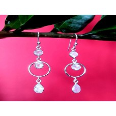 Boucles d'Oreilles indiennes Pierre de Lune - Bijoux Inde Boucles d'Oreilles indiennes Pierre de Lune - Bijoux Inde