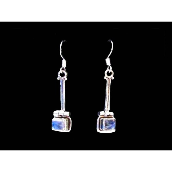 Boucles d Oreilles indiennes Pierre de Lune - Bijoux Inde,Boucles d Oreilles indiennes