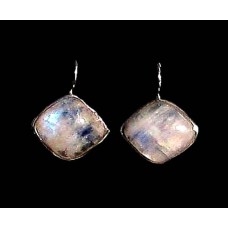 Boucles d'Oreilles indiennes Pierre de Lune - Bijoux Inde Boucles d'Oreilles indiennes Pierre de Lune - Bijoux Inde