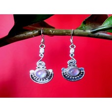 Boucles d'Oreilles indiennes Pierre de Lune - Bijoux Inde Boucles d'Oreilles indiennes Pierre de Lune - Bijoux Inde