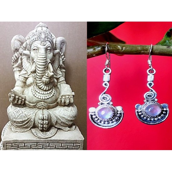 Indian silver jewellery - Indian Labradorite Earrings,Indian Earrings