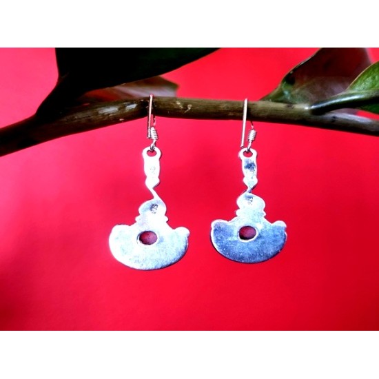 Boucles d Oreilles indiennes Pierre de Lune - Bijoux Inde,Boucles d Oreilles indiennes