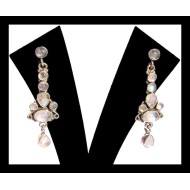 Boucles d'Oreilles indiennes Pierre de Lune - Bijoux Inde