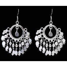 Boucles d'Oreilles indiennes Pierre de Lune - Bijoux Inde Boucles d'Oreilles indiennes Pierre de Lune - Bijoux Inde