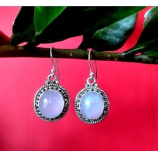 Boucles d'Oreilles indiennes Pierre de Lune - Bijoux Inde Boucles d'Oreilles indiennes Pierre de Lune - Bijoux Inde