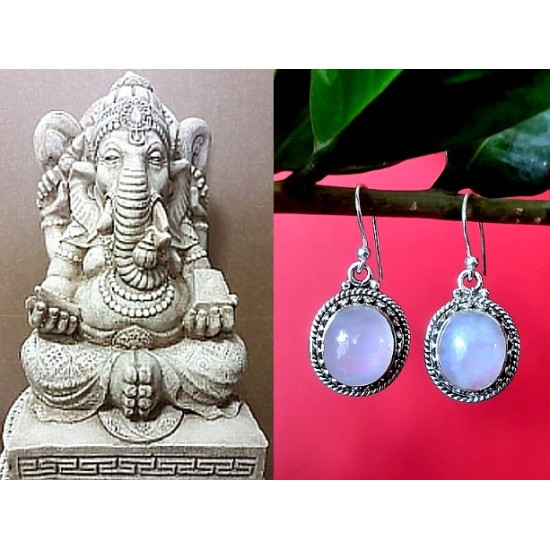 Indian silver labradorite earrings - India Jewelry