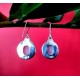 Boucles d'Oreilles indiennes argent Pierre de Lune - Bijoux Inde