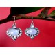 Boucles d Oreilles indiennes Pierre de Lune - Bijoux Inde,Boucles d Oreilles indiennes