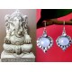 Boucles d Oreilles indiennes Pierre de Lune - Bijoux Inde,Boucles d Oreilles indiennes