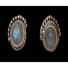 Boucles d'Oreilles indiennes Pierre de Lune - Bijoux Inde Boucles d'Oreilles indiennes Pierre de Lune - Bijoux Inde