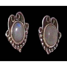 Boucles d'Oreilles indiennes Pierre de Lune - Bijoux Inde Boucles d'Oreilles indiennes Pierre de Lune - Bijoux Inde