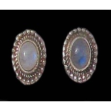 Boucles d'Oreilles indiennes Pierre de Lune - Bijoux Inde Boucles d'Oreilles indiennes Pierre de Lune - Bijoux Inde