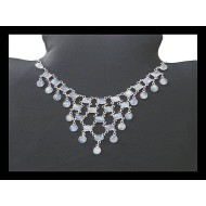 Collier indien argent et Pierre de Lune - Bijoux indiens