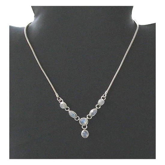 Indian silver jewellery - Indian Labradorite Necklace,Indian Neckless