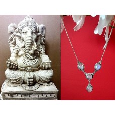 Collier indien argent et Pierre de Lune - Bijoux indiens Collier indien argent et Pierre de Lune - Bijoux indiens