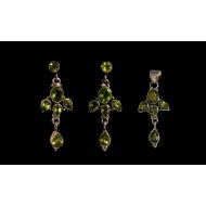 India silver jewellery - Indian Peridot Pendant Set