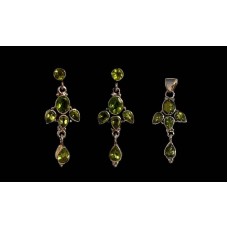 India silver jewellery - Indian Peridot Pendant Set India silver jewellery - Indian Peridot Pendant Set