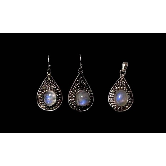 India Jewelry - Indian labradorite pendant set