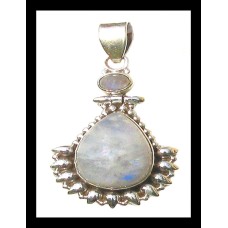 Pendentif indien argent et Pierre de Lune - Bijoux indiens Pendentif indien argent et Pierre de Lune - Bijoux indiens