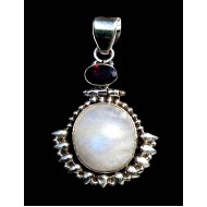 Pendentif indien argent et Pierre de Lune - Bijoux indiens