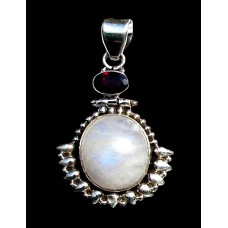Pendentif indien argent et Pierre de Lune - Bijoux indiens Pendentif indien argent et Pierre de Lune - Bijoux indiens