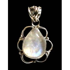 Pendentif indien argent et Pierre de Lune - Bijoux indiens Pendentif indien argent et Pierre de Lune - Bijoux indiens
