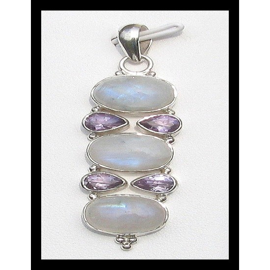 Indian silver jewellery - Indian Labradorite Pendant,Indian Pendants