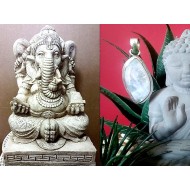 Pendentif indien argent et Pierre de Lune - Bijoux indiens