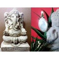 Pendentif indien argent et Pierre de Lune - Bijoux indiens