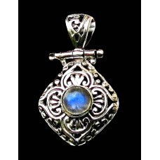 Pendentif indien argent et Pierre de Lune - Bijoux indiens Pendentif indien argent et Pierre de Lune - Bijoux indiens