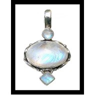 Silver Indian Pendant and Labradorite - Indian Jewelry