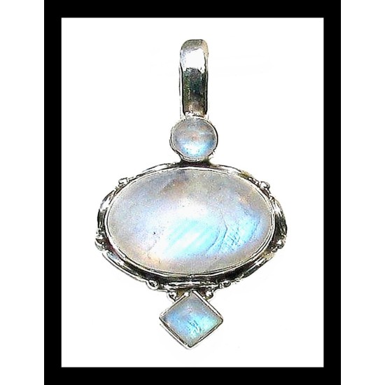 Indian silver jewellery - Indian Labradorite Pendant,Indian Pendants