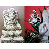 Silver Indian Pendant and Labradorite - Indian Jewelry