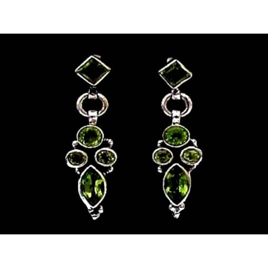 Boucles d Oreilles indiennes argent et Péridot - Bijoux Inde (BO-PE-04) Boucles d Oreilles indiennes argent et Péridot - Bijoux Inde,Boucles d Oreilles indiennes